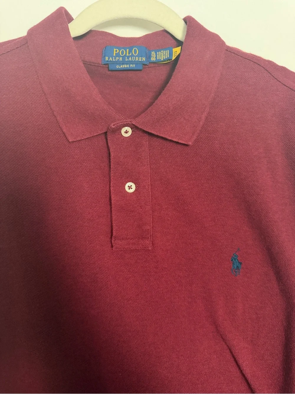 Polo by Ralph Lauren Men's Classic Fit Polo Shirt in Burgundy with Blue Pony